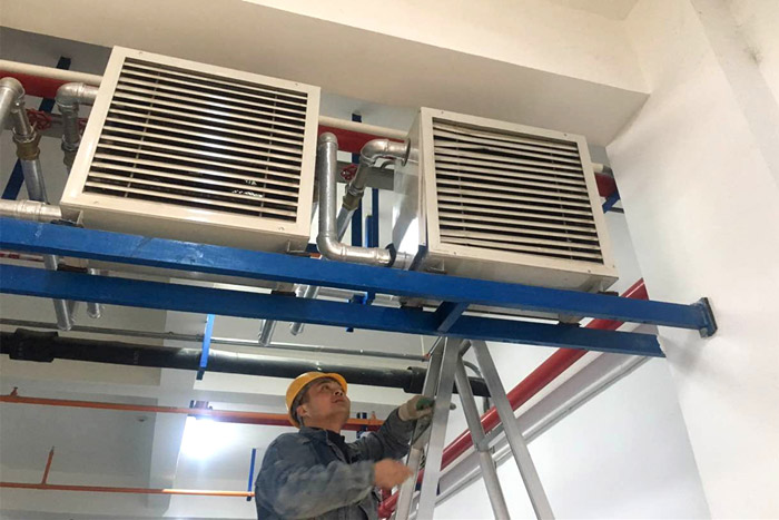 地下車庫熱水暖風(fēng)機案例實拍